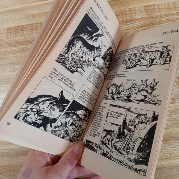 White Fang Jack London 1984 B&W Pocket Classics Comic Paperback Vintage 80s - Picture 6 of 6